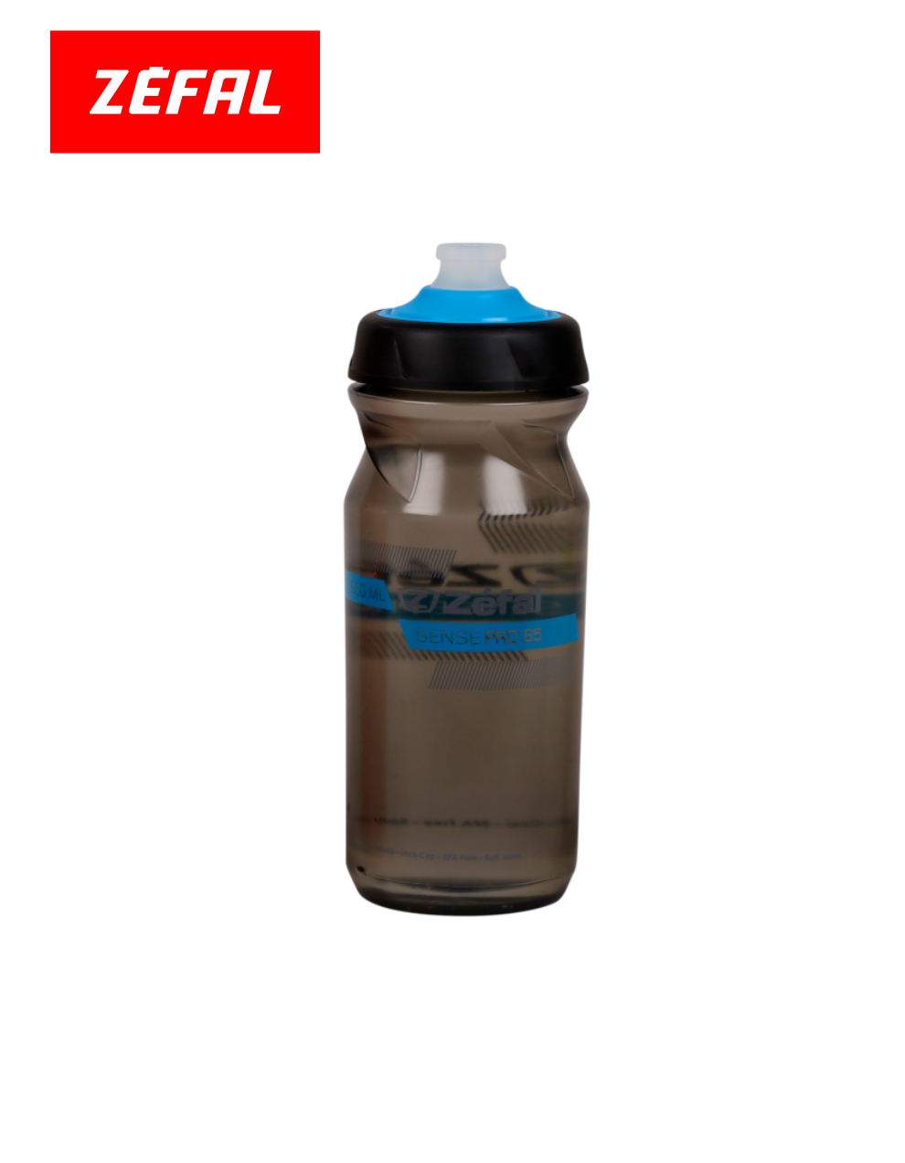 Zefal M65 Sense Bicycle Water Bottle 22oz BPA Free Black/Blue