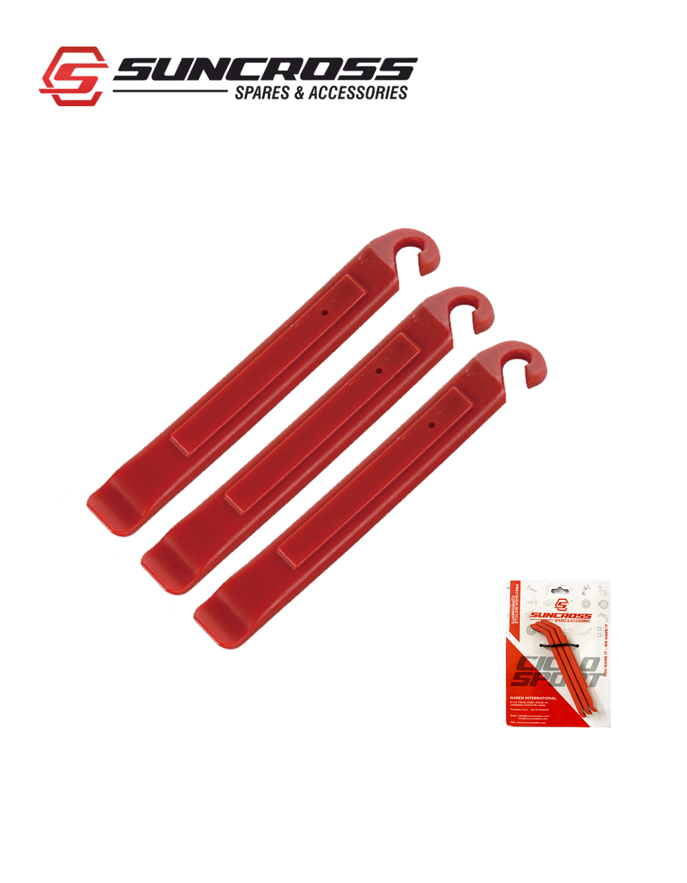 suncross tyre lever red accessories for bicycles