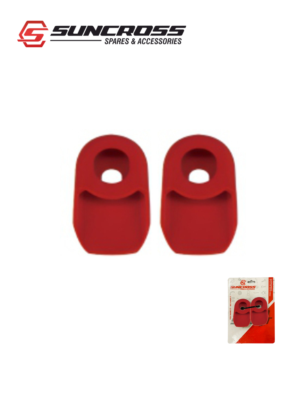 suncross bicycle crank cover red