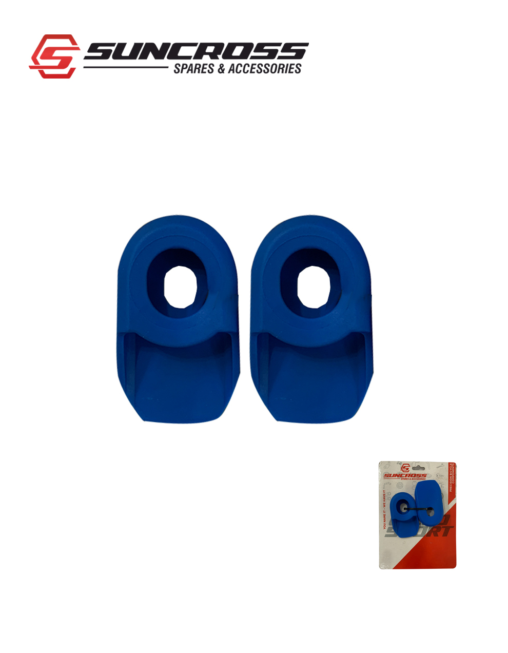 suncross bicycle crank cover blue