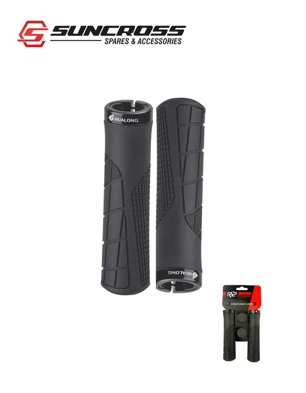 suncross bicycle handle grip with alloy clasp 1