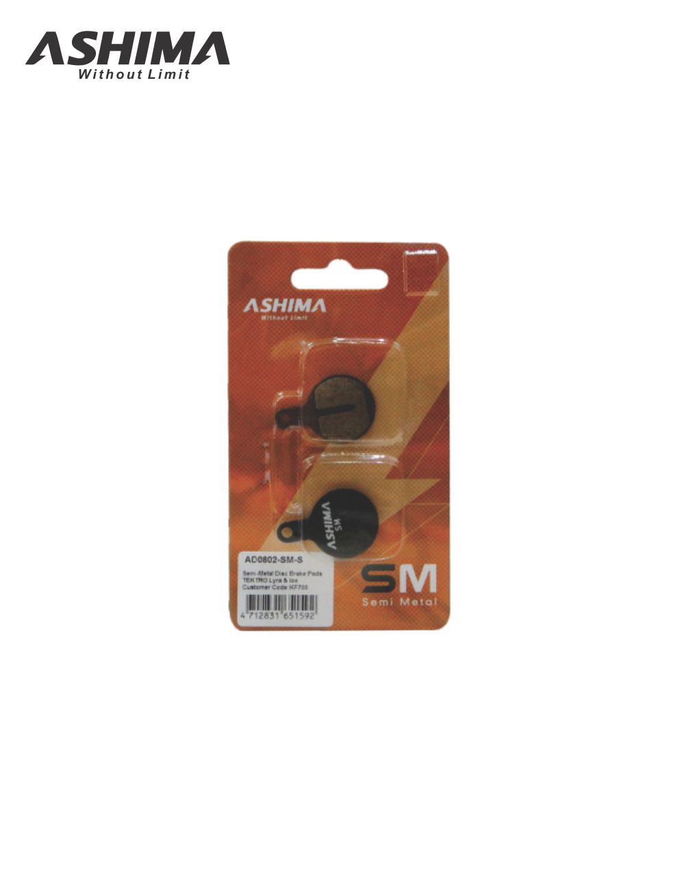 ASHIMA Portagambe Freno Per Bici Corsa/strada, 54 Mm, Ultraleggero, Argento