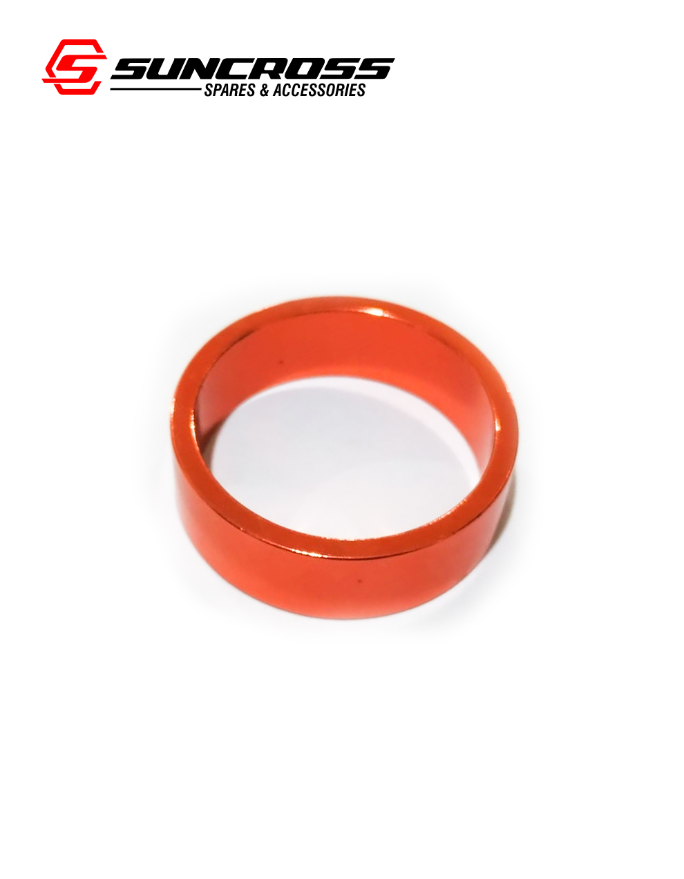orange alloy spacer for bicycle headset fitting